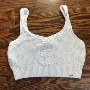 White knit crop top